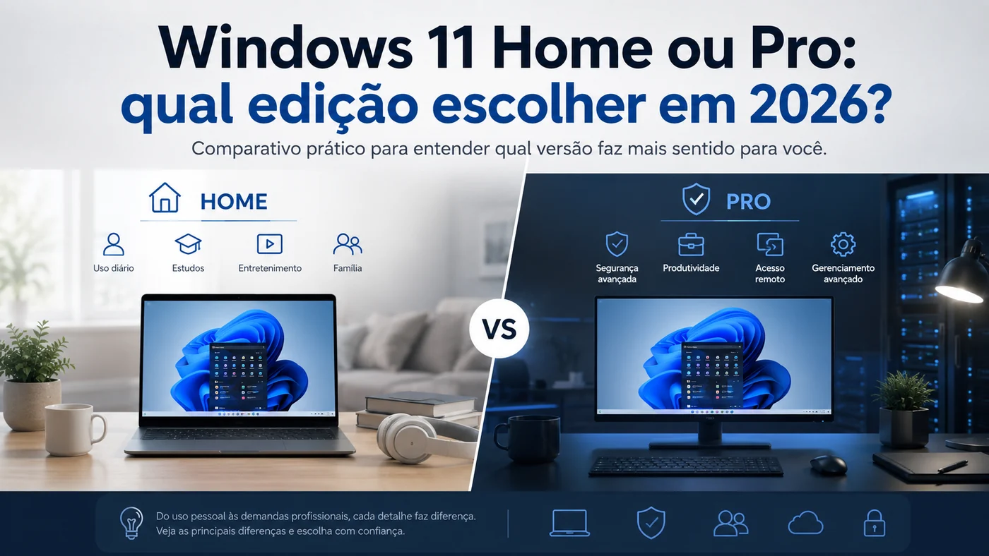 Windows 11 Home ou Pro: qual edição escolher em 2026?